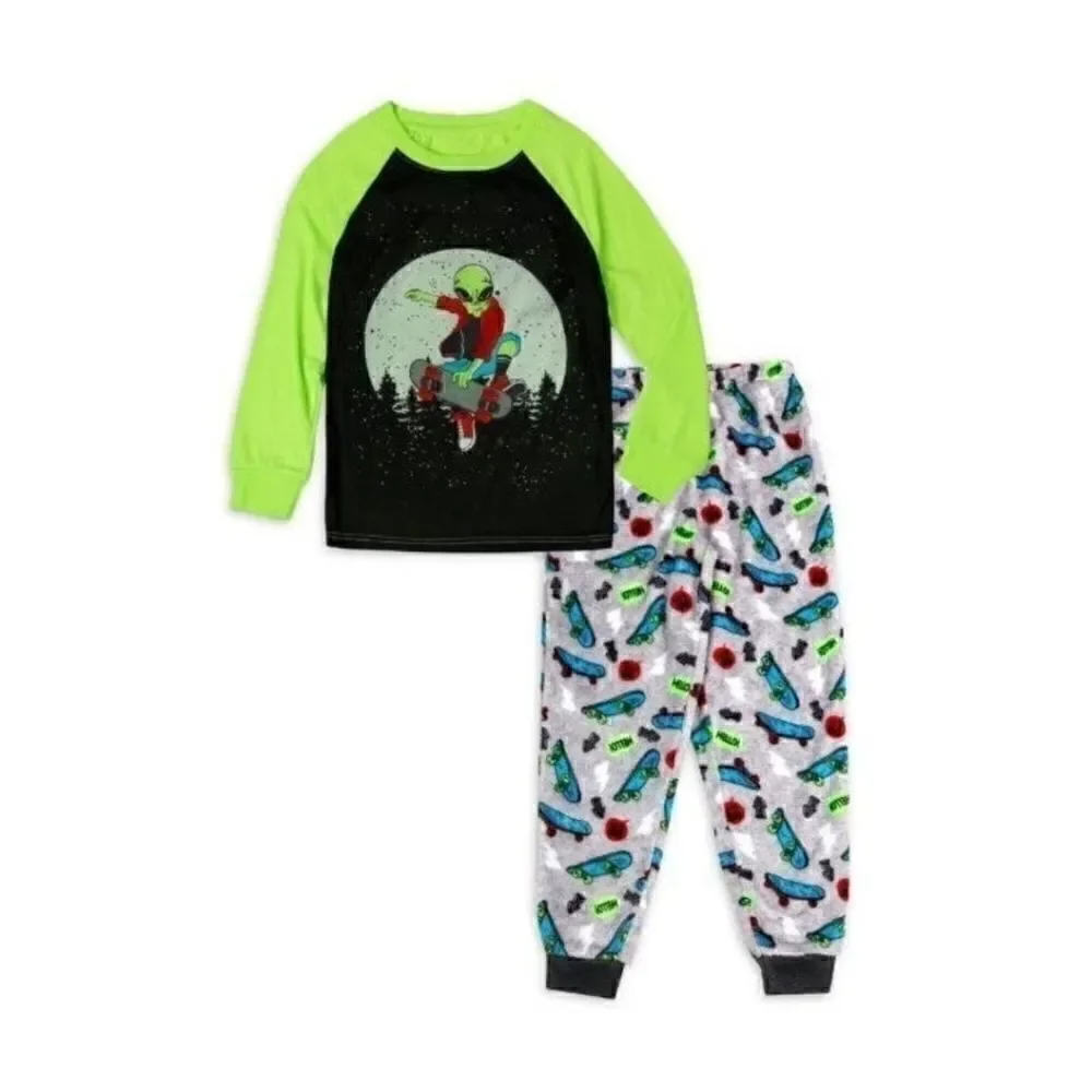 Boys Pajama Set. Glow in the Dark